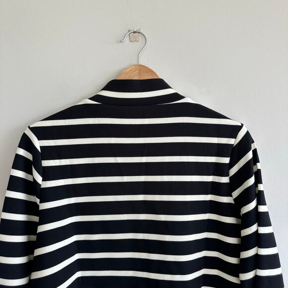 Spanx x Evereve Air Essentials Mock Pullover Striped Black/Porcelain L NWT - Picture 7 of 10